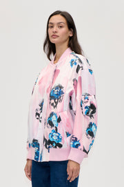 Stine Goya UK Bomber With Puffy Pocket Outerwear Blue Roses On Blush
