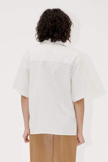 Stine Goya UK Bowling Collar Shirt Top Candle Stripe