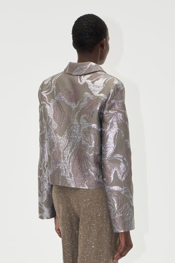 Stine Goya UK Boxy Straight Jacket Jacket Abstract Foliage