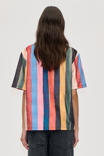 Stine Goya UK Boxy T-Shirt Top Multicolour Stripes
