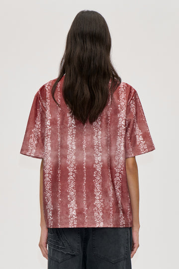 Stine Goya UK Boxy T-Shirt Top Striped Flowers