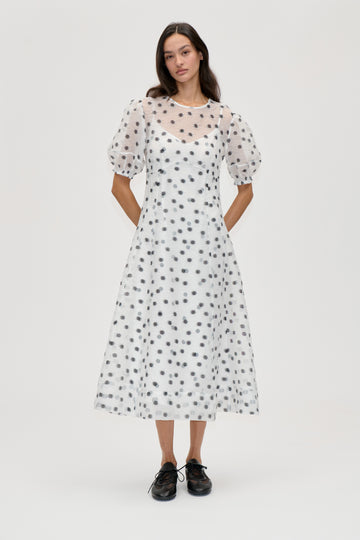 Stine Goya UK Bustier Stitch Midi Dress Dress Flower Polka Dot