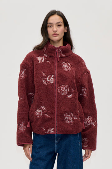 Stine Goya UK Casual Zipper Jacket Outerwear Sketch Of A Rose