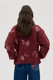 Stine Goya UK Casual Zipper Jacket Outerwear Sketch Of A Rose