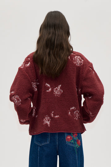 Stine Goya UK Casual Zipper Jacket Outerwear Sketch Of A Rose
