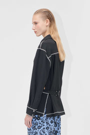 Stine Goya UK Circular Cut Out Adjustable Shirt Shirt Black
