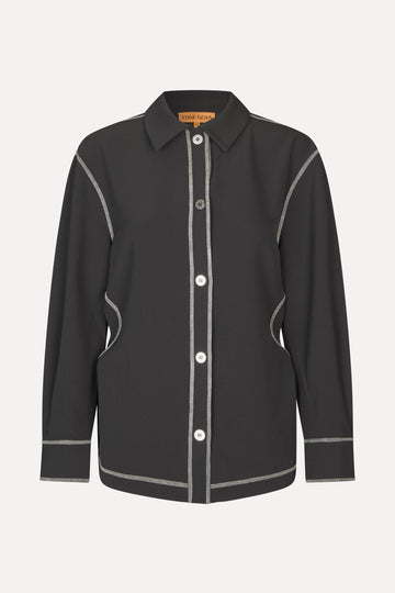 Stine Goya UK Circular Cut Out Adjustable Shirt Shirt Black