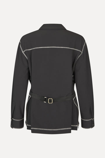 Stine Goya UK Circular Cut Out Adjustable Shirt Shirt Black