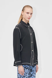 Stine Goya UK Circular Cut Out Adjustable Shirt Shirt Black