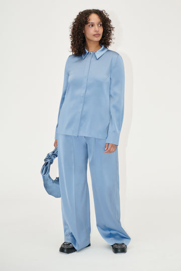 Stine Goya UK Collared Fitted Shirt Shirt Infinity Blue