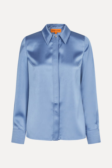 Stine Goya UK Collared Fitted Shirt Shirt Infinity Blue