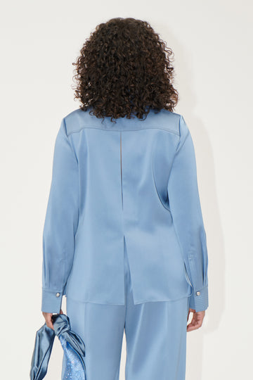 Stine Goya UK Collared Fitted Shirt Shirt Infinity Blue