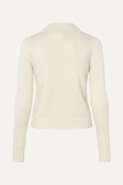 Stine Goya UK Collared Long Sleeve Cardigan Knit Cream