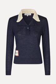 Stine Goya UK Collared Pullover Knit Knit Midnight Navy