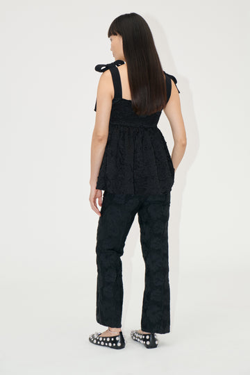 Stine Goya UK Contrasted Tie Top Top Jet Black