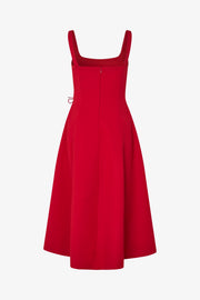 Stine Goya UK Corset Midi Dress Dress Ruby Red