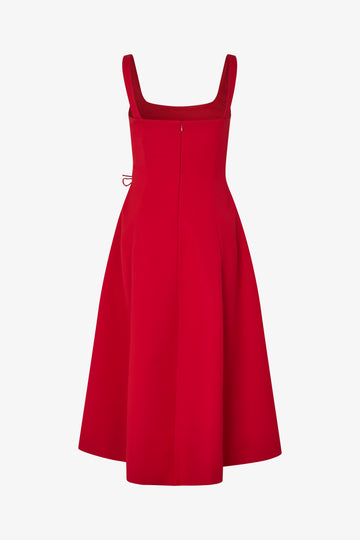 Stine Goya UK Corset Midi Dress Dress Ruby Red