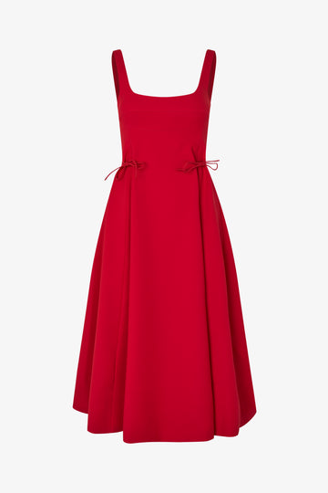 Stine Goya UK Corset Midi Dress Dress Ruby Red