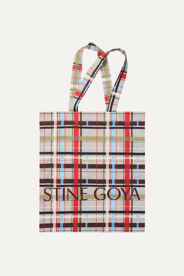 Stine Goya UK Cotton Tote Accessories Scarlet Grid