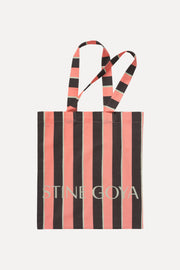 Stine Goya UK Cotton Tote Accessories Rosewood Mint Stripes