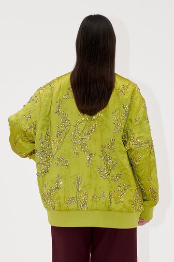 Stine Goya UK Covered Placket Voluminous Bomber Jacket Mimosa