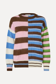 Stine Goya UK Crew Neck Sweater Knit Multistripes Mix