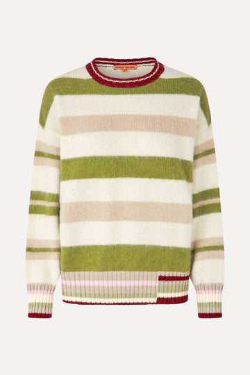Stine Goya UK Crew Neck Sweater Knit Alpaca Stripe