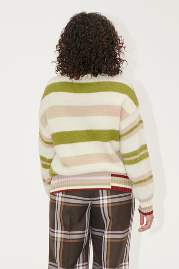 Stine Goya UK Crew Neck Sweater Knit Alpaca Stripe