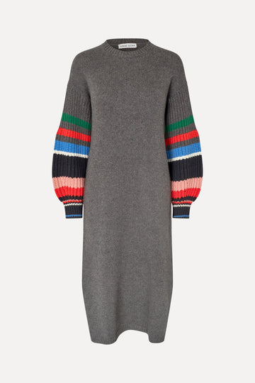 Stine Goya UK Crewneck Chunky Sleeve Dress Knit Chunky Stripes