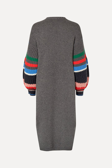 Stine Goya UK Crewneck Chunky Sleeve Dress Knit Chunky Stripes