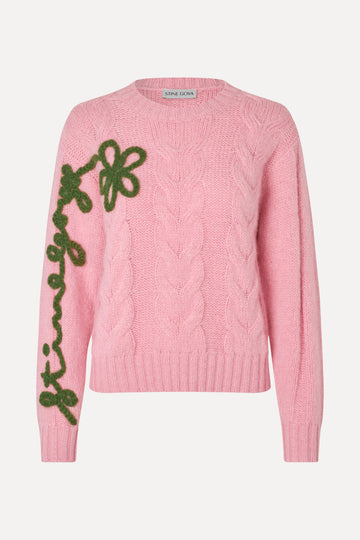 Stine Goya UK Crewneck Motif Sweater Knit Light Pink