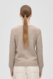 Stine Goya UK Crochet Trim Cardigan Knit Dark Oak