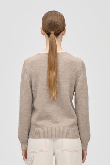 Stine Goya UK Crochet Trim Cardigan Knit Dark Oak