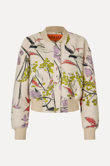 Stine Goya UK Cropped Dropped Shoulder Bomber Jacket Spring Mimosa