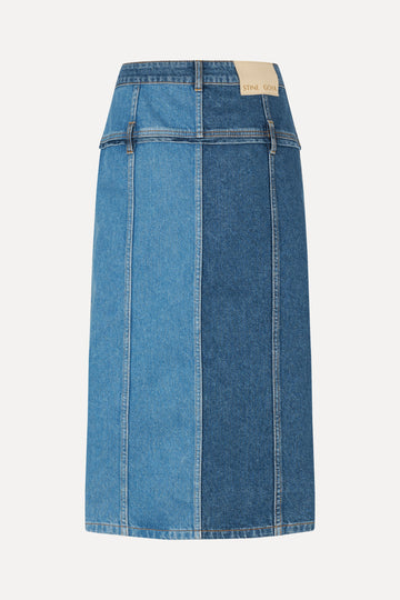 Stine Goya UK Denim Midi Skirt Skirt Two Tone Denim