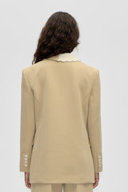 Stine Goya UK Detailed Tailored Blazer Jacket Ecru