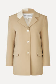 Stine Goya UK Detailed Tailored Blazer Jacket Ecru