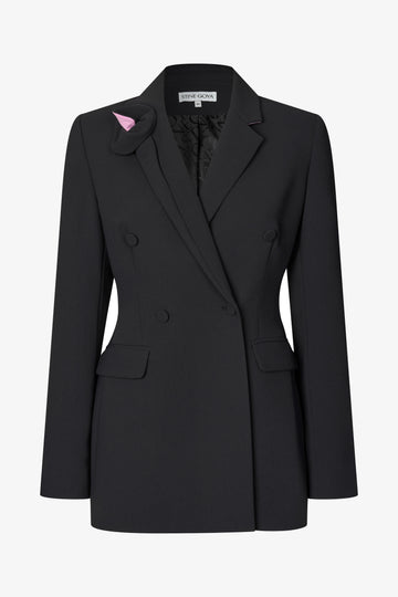 Stine Goya UK Double Breasted Jacket With Lapel Detail Jacket Black