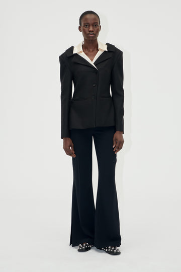 Stine Goya UK Double Collar Tailored Jacket Jacket Black / Butter Milk