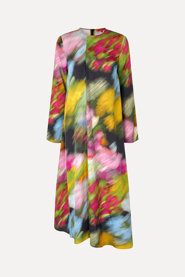 Stine Goya UK Draped Asymmetric Midi Dress Dress Liquid Floral