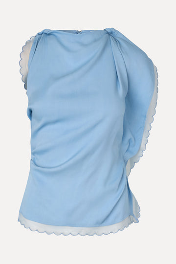 Stine Goya UK Draped Sleeveless Top Top Sky Blue