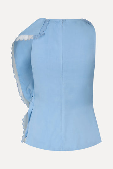 Stine Goya UK Draped Sleeveless Top Top Sky Blue