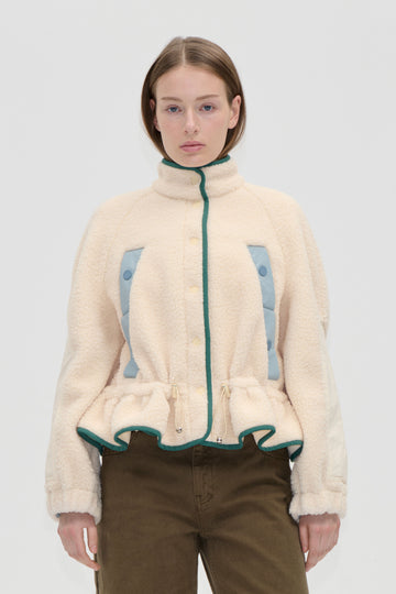 Stine Goya UK Dropped Shoulder Gathered Jacket Jacket Buttercream