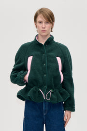 Stine Goya UK Dropped Shoulder Gathered Jacket Jacket Pine Green
