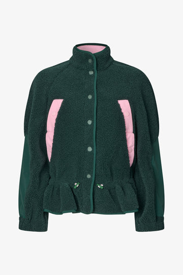 Stine Goya UK Dropped Shoulder Gathered Jacket Jacket Pine Green
