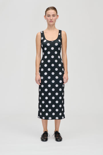 Stine Goya UK Elastic Deep Neckline Tank Dress Dress Dots in Motion