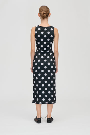 Stine Goya UK Elastic Deep Neckline Tank Dress Dress Dots in Motion