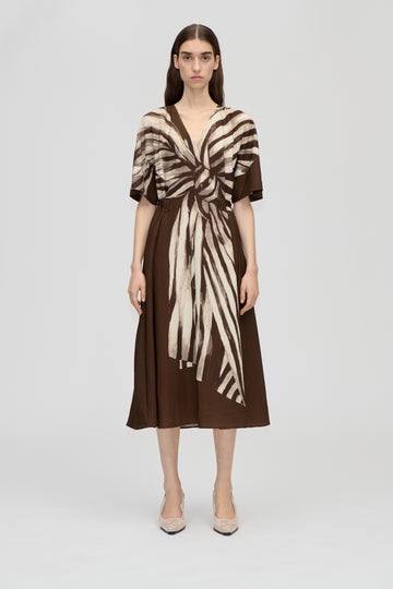 Stine Goya UK Elastic Detail Midi Dress Dress Bow
