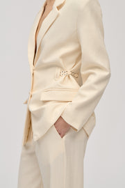 Stine Goya UK Elastic Detail Tailoring Blazer Jacket Eggnog