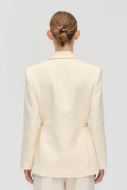 Stine Goya UK Elastic Detail Tailoring Blazer Jacket Eggnog